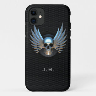 ブルーウィングスカルiPhone 5ケース iPhone 11 ケース