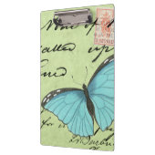 ブルーウィングバタフライティール(緑がかった色)葉書 クリップボード (左)