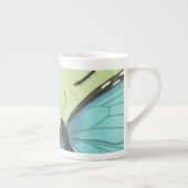 ブルーウィングバタフライティール(緑がかった色)葉書 ボーンチャイナマグカップ (右)