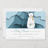 ブルーウィンターのポーラーベア　男女兼用ベイビーシャワー 招待状 (正面)