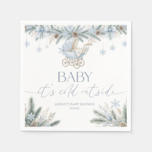 ブルーウィンターの赤ちゃんシャワー Baby It's Cold Outside スタンダードカクテルナプキン