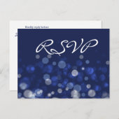 ブルーウィンターをテーマにした結婚式RSVPはがき インビテーションポストカード (正面/裏面)
