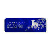 ブルーウィンターウィペットドッグ差出人住所 ラベル (正面)