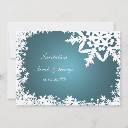 ブルーウィンターウェディング招待状カード 招待状 (正面)