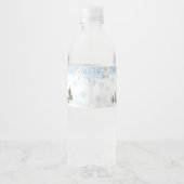 ブルーウィンターウッドランド動物の赤ちゃんシャワー ペットボトルラベル (裏面)