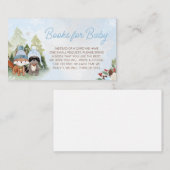 ブルーウィンターウッドランド赤ちゃんシャワーベビー エンクロージャーカード (正面/裏面)