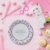 ブルーウィンターウッドランド（鳥）ショウジョウコウカンチョウ鳥ベビーシャワー ペーパープレート (パーティー)