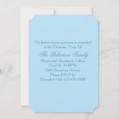 ブルーウィンターキャッスルスノーフレークスクリスマスパーティー 招待状 (裏面)