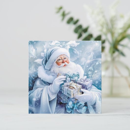 ブルーウィンタークリスマスグリーティングカード (スタンド正面)