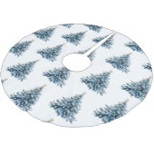 ブルーウィンタークリスマスツリー金ゴールドスター ブラッシュドポリエステルツリースカート (アングル)