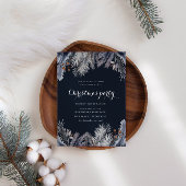 ブルーウィンターグリーンリークリスマスパーティの招待状 招待状