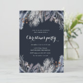 ブルーウィンターグリーンリークリスマスパーティの招待状 招待状 (スタンド正面)