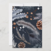 ブルーウィンターグリーンリークリスマスパーティの招待状 招待状 (裏面)