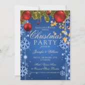 ブルーウィンターグレームクリスマスホリデーパーティー 招待状 (正面)
