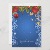 ブルーウィンターグレームクリスマスホリデーパーティー 招待状 (裏面)