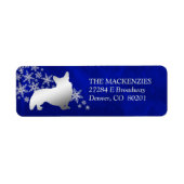 ブルーウィンターコーギ差出人住所 ラベル (正面)