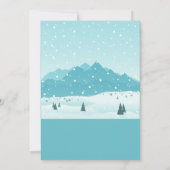 ブルーウィンターシーナリーブルーサプライズ50誕生日 招待状 (裏面)