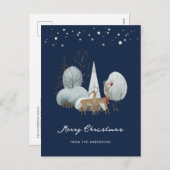 ブルーウィンターシーンスターフォレストディアクリスマス シーズンポストカード (正面/裏面)