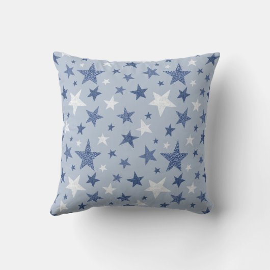 ブルーウィンタースターズパーソナライズされたベビー誕生スタット クッション (裏面)