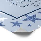 ブルーウィンタースターペンギン赤ちゃんシャワーへようこそ ポスター (角)