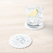 ブルーウィンタースノーインラブブライダルシャワー ペーパーコースター (インサイチュ)