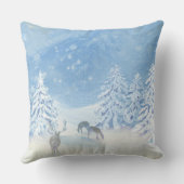 ブルーウィンタースノークリスマスはホワイトファミリー名 クッション (裏面)