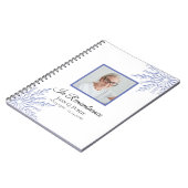 ブルーウィンタースノーフレークお祝いオブライフ葬儀 ノートブック (左側)