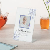 ブルーウィンタースノーフレークお祝いオブライフ葬儀 台座サイン (インサイチュ)