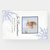 ブルーウィンタースノーフレークお祝いオブライフ葬儀 横断幕 (横)