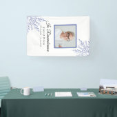 ブルーウィンタースノーフレークお祝いオブライフ葬儀 横断幕 (トレードショー)