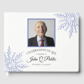 ブルーウィンタースノーフレークお祝い・オブ・ライフ ゲストブック (正面)