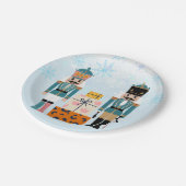 ブルーウィンタースノーフレークくるみ割り赤ちゃんシャワー ペーパープレート (アングル)