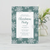 ブルーウィンタースノーフレーククリスマスホリデーパーティー 招待状 (スタンド正面)