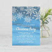 ブルーウィンタースノーフレーククリスマスホリデーパーティー 招待状 (スタンド正面)