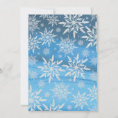 ブルーウィンタースノーフレーククリスマスホリデーパーティー 招待状 (裏面)