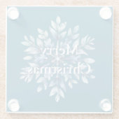 ブルーウィンタースノーフレーククリスマス ガラスコースター (裏面)