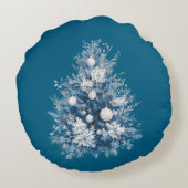 ブルーウィンタースノーフレーククリスマス ラウンドクッション (裏面)