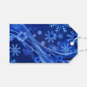 ブルーウィンタースノーフレークスクリスマス ギフトタグ