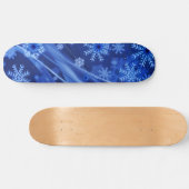ブルーウィンタースノーフレークスクリスマス スケートボード (横)
