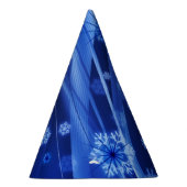 ブルーウィンタースノーフレークスクリスマス パーティーハット (右)