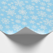 ブルーウィンタースノーフレークスクリスマス ラッピングペーパー (角)