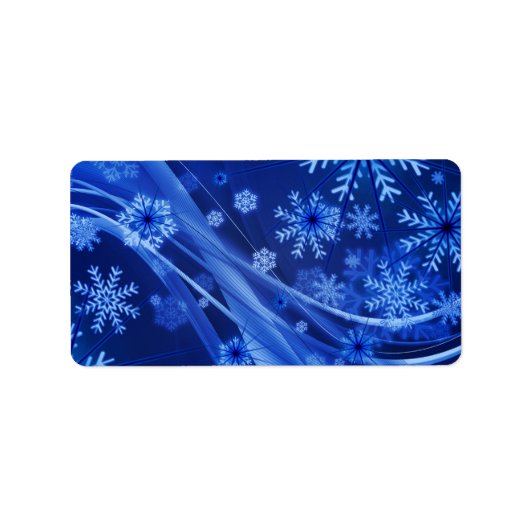 ブルーウィンタースノーフレークスクリスマス ラベル (正面)