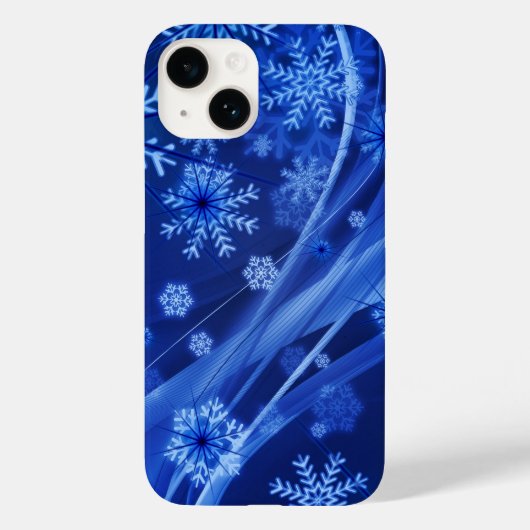 ブルーウィンタースノーフレークスクリスマス Case-Mate iPhoneケース (裏面)