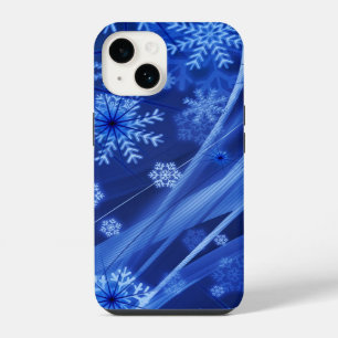 ブルーウィンタースノーフレークスクリスマス iPhone 14ケース