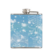 ブルーウィンタースノーフレークデザイン フラスク (裏面)