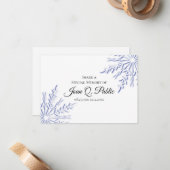 ブルーウィンタースノーフレーク共有アメモリ葬儀 ノートカード (正面/裏面インサイチュ)