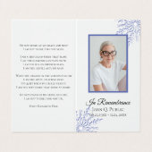 ブルーウィンタースノーフレーク葬儀メモリアル祈りの言葉 名刺 (外部フラット)