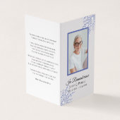 ブルーウィンタースノーフレーク葬儀メモリアル祈りの言葉 名刺 (外部)