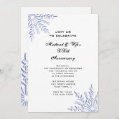 ブルーウィンタースノーフレーク記念日パーティー招待状 招待状 (正面/裏面)