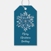ブルーウィンタースノーフレーク ギフトタグ (正面)
